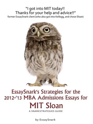 cover image of EssaySnark's Strategies for the 2012-'13 MBA Admissions Essays for MIT Sloan